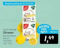 KONSUM Gut & Günstig Zitronen Angebot
