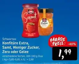 KONSUM Schwartau Konfitüre Extra, Samt, Weniger Zucker, Zero oder Gelee Angebot