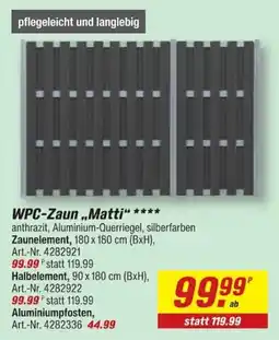 toom Baumarkt WPC-Zaun „Matti“ Angebot