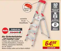 toom Baumarkt Hailo Alu-Sicherheitsleiter "L81 Comfort Line" Angebot