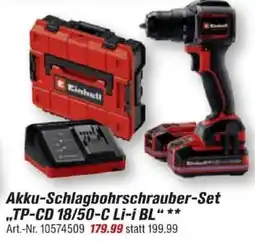 toom Baumarkt Akku-Schlagbohrschrauber-Set TP-CD 18/50-C Li-i BL Angebot