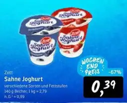 KONSUM Zott Sahne Joghurt Angebot