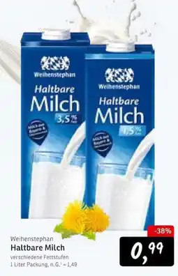 KONSUM Weihenstephan Haltbare Milch Angebot