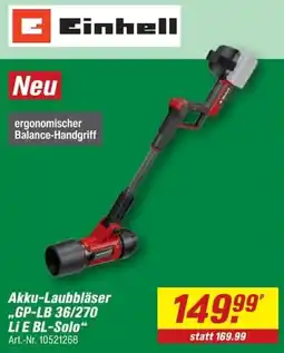 toom Baumarkt Einhell Akku-Laubbläser GP-LB 36/270 Li E BL-Solo Angebot