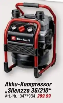 toom Baumarkt Einhell Akku-Kompressor „Silenzzo 36/210“ Angebot