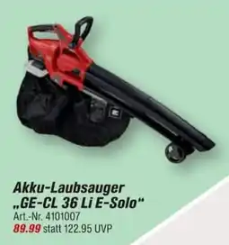 toom Baumarkt Einhell Akku-Laubsauger "GE-CL 36 Li E-Solo" Angebot