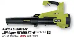toom Baumarkt Akku-Laubbläser „Whisper RY18BLXC-O“ RYOBI Angebot