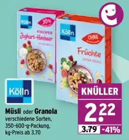 Wasgau Kölln Müsli oder Granola Angebot