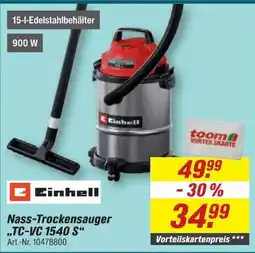 toom Baumarkt Einhell Nass-Trockensauger „TC-VC 1540 S“ Angebot