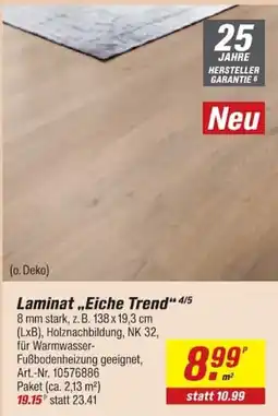 toom Baumarkt Laminat „Eiche Trend“ 4/5 Angebot