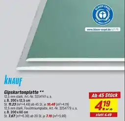 toom Baumarkt knauf Gipskartonplatte Angebot