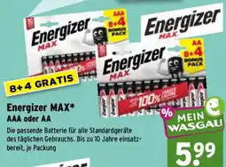 Wasgau Energizer MAX* AAA oder AA Angebot