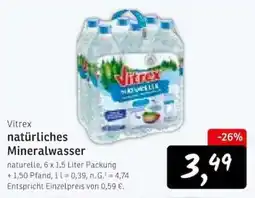 KONSUM Vitrex natürliches Mineralwasser Angebot