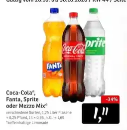 KONSUM Coca-Cola, Fanta, Sprite oder Mezzo Mix Angebot