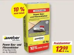 toom Baumarkt weber Power Bau- und Fliesenkleber Angebot