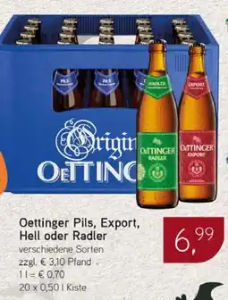 Dornseifer Oettinger Pils, Export, Hell oder Radler Angebot