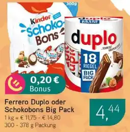 Dornseifer Ferrero Duplo oder Schokobons Big Pack Angebot