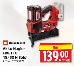 Herkules Baumarkt Einhell Akku-Nagler FIXETTO 18/50 N Solo Angebot