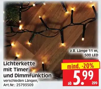 Lichterkette mit Timer und Dimmfunktion