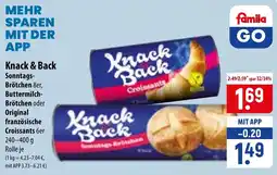 Famila Nord Ost Knack & Back Sonntags-Brötchen Angebot