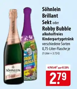 Famila Nord Ost Söhnlein Brillant Sekt oder Robby Bubble Angebot