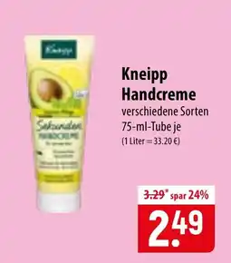 Famila Nord Ost Kneipp Handcreme Angebot