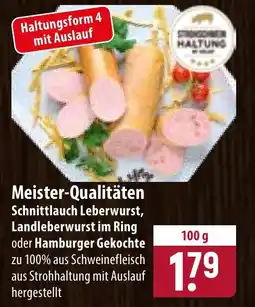 Famila Nord Ost Meister-Qualitäten Schnittlauch Leberwurst, Landleberwurst im Ring oder Hamburger Gekochte Angebot