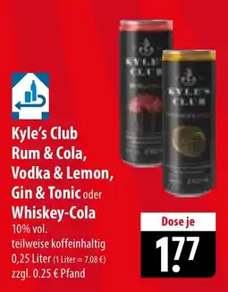 Famila Nord Ost Kyle's Club Rum & Cola, Vodka & Lemon, Gin & Tonic oder Whiskey-Cola Angebot