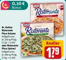 REWE Dr. Oetker Ristorante Pizza Salame oder Ristorante Pizza Spinaci Angebot