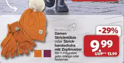 Famila Nord West BAUMFUCHS Damen Strickmütze oder Strickhandschuhe mit Zopfmuster Angebot