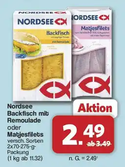 Famila Nord West Nordsee Backfisch mit Remoulade oder Matjesfilets Angebot