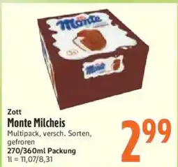 inkoop Zott Monte Milcheis Angebot