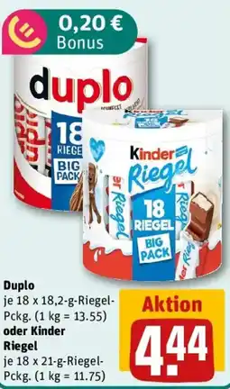 REWE Duplo oder Kinder Riegel Angebot