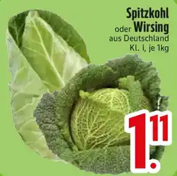 Edeka Spitzkohl oder Wirsing Angebot