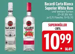 Edeka Bacardi Carta Blanca Superior White Rum Angebot