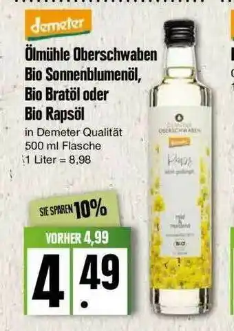 Edeka Demeter ölmühle Oberschwaben Bio Sonnenblumenöl Bio Bratöl Oder Bio Rapsöl Angebot