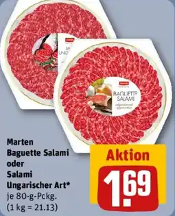 REWE Marten Baguette Salami oder Salami Ungarischer Art* Angebot