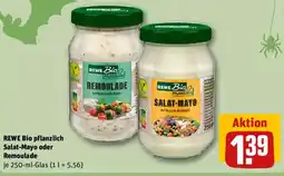 REWE REWE Bio pflanzlich Salat-Mayo oder Remoulade Angebot