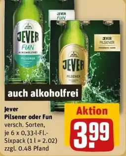 REWE Jever Pilsener oder Fun Angebot