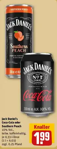 REWE Jack Daniel's Coca-Cola oder Southern Peach Angebot