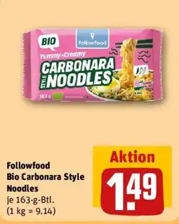 REWE Followfood Bio Carbonara Style Noodles Angebot