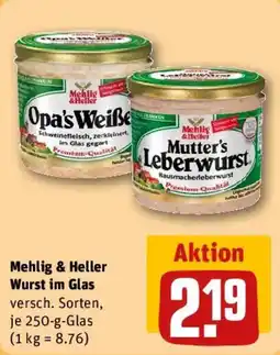 REWE Mehlig & Heller Wurst im Glas Angebot