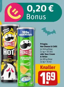 REWE Pringles Hot Cheese & Chilli oder Sour Cream & Onion Angebot