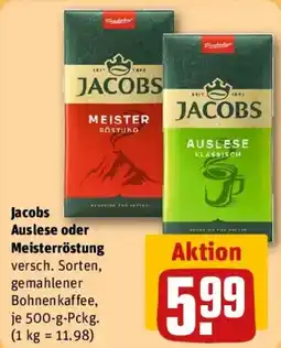 REWE Jacobs Auslese oder Meister Röstung Angebot