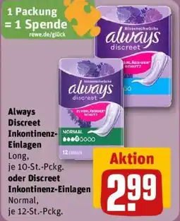 REWE Always Discreet Inkontinenz-Einlagen Angebot