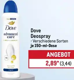 METRO Dove Deospray Angebot
