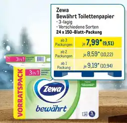 METRO Zewa Bewährte Toilettenpapier Angebot