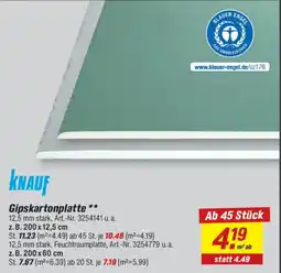 toom Baumarkt knauf Gipskartonplatte Angebot