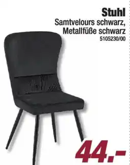 Poco Stuhl Samtvelours schwarz, Metallfüße schwarz Angebot