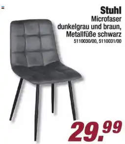 Poco Stuhl Microfaser dunkelgrau und braun, Metallfüße schwarz Angebot